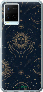 Силіконовий чехол Celestial Harmony: Sun & Moon Gold Mystic Pattern для Vivo Y21 - 6778u-669 изображение 