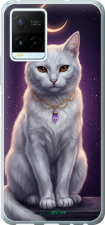 Силиконовый чехол Mystic White Cat Gothic Dark Purple Gold для Vivo Y21 - 6805u-669 изображение 