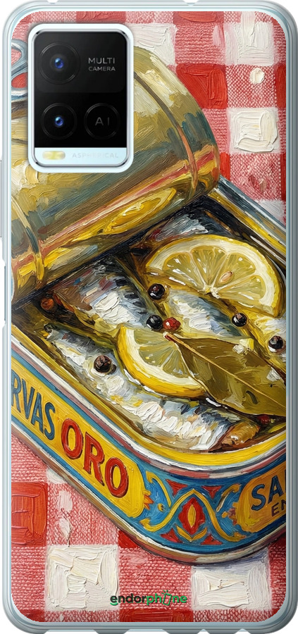 Силиконовый чехол Vintage Sardine Tin Phone для Vivo Y21s - 6772u-2550 изображение 