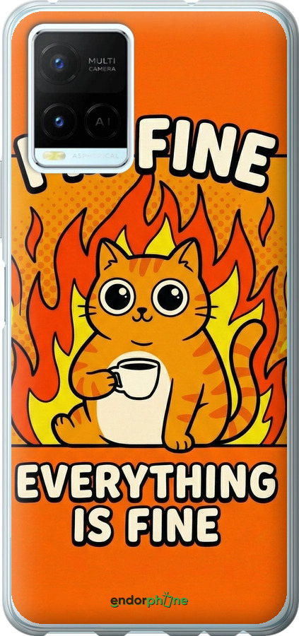 Силіконовий чехол Funny Cat для Vivo Y21s - 6786u-2550 изображение 