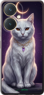Силиконовый чехол Mystic White Cat Gothic Dark Purple Gold для Vivo Y27 - 6805u-579 изображение 
