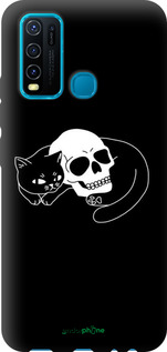 TPU чехол С изображением кота и черепа для Vivo Y30 - 6491b-2154 изображение 