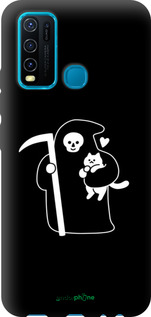 TPU чехол Минималистичный арт: смерть и кошка для Vivo Y30 - 6529b-2154 изображение 
