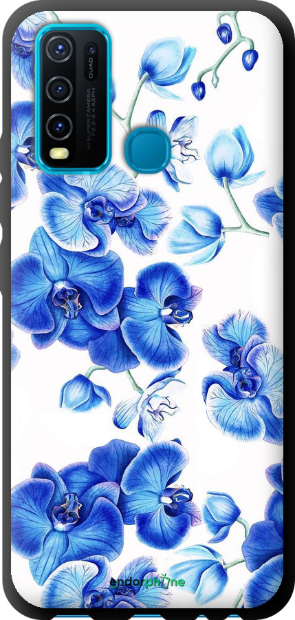 TPU чехол Голубые орхидеи для Vivo Y30 - 4406b-2154 изображение 