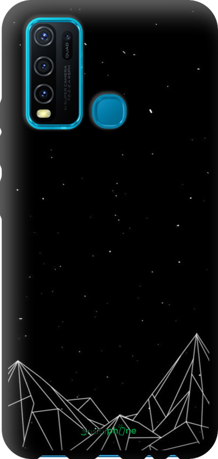 TPU чехол Черно белые абстрактные горы для Vivo Y30 - 6437b-2154 изображение 