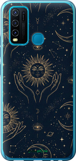 Силіконовий чехол Celestial Harmony: Sun & Moon Gold Mystic Pattern для Vivo Y30 - 6778u-2154 изображение 