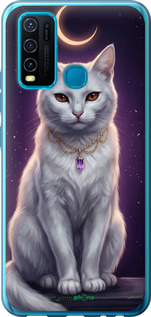 Силиконовый чехол Mystic White Cat Gothic Dark Purple Gold для Vivo Y30 - 6805u-2154 изображение 