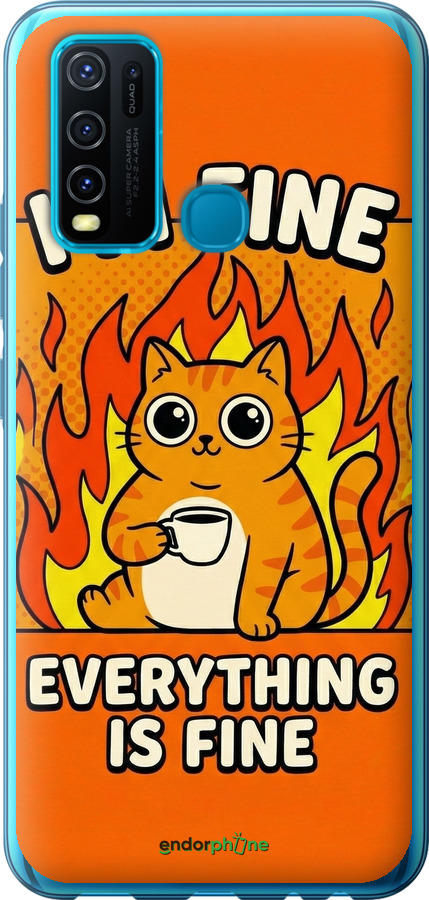 Силиконовый чехол Funny Cat для Vivo Y30 - 6786u-2154 изображение 