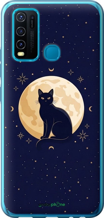 Силиконовый чехол Cute Cat Celestial/Witchy для Vivo Y30 - 6787u-2154 изображение 