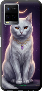 TPU чехол Mystic White Cat Gothic Dark Purple Gold для Vivo Y33s - 6805b-2643 изображение 