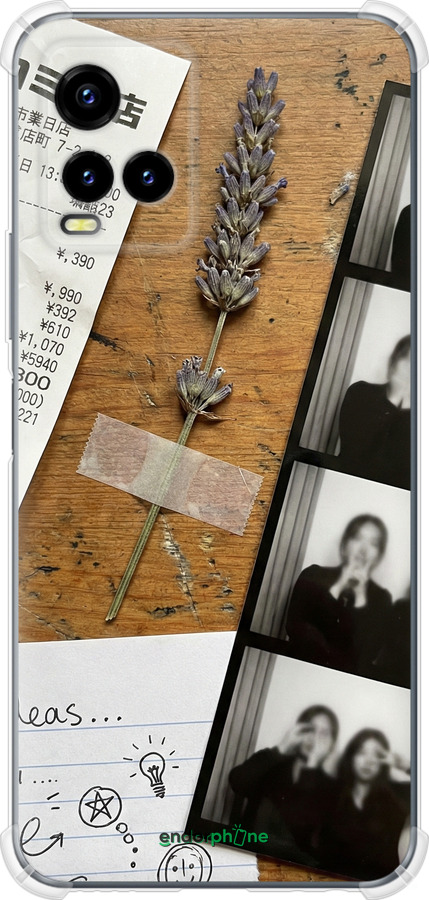 Силикон с усиленными углами чехол Aesthetic Scrapbook Collage для Vivo Y33s - 6773sp-2643 изображение 