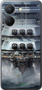 Силиконовый чехол Линкор, world of tanks, wargaming, военный корабль для Vivo Y27 5G - 6453u-3407 изображение 
