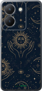 Силиконовый чехол Celestial Harmony: Sun & Moon Gold Mystic Pattern для Vivo Y36 4G - 6778u-3418 изображение 