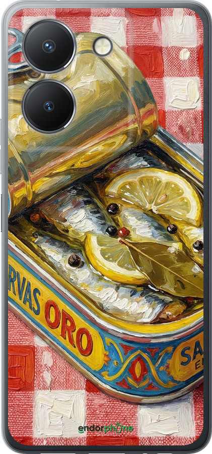 Силиконовый чехол Vintage Sardine Tin Phone для Vivo Y27 5G - 6772u-3407 изображение 