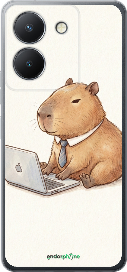 Силиконовый чехол Funny Capybara CEO Working для Vivo Y27 5G - 6777u-3407 изображение 