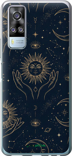 Силіконовий чехол Celestial Harmony: Sun & Moon Gold Mystic Pattern для Vivo Y51 2020 - 6778u-2241 изображение 
