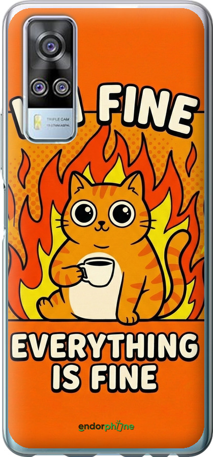 Силиконовый чехол Funny Cat для Vivo Y51 2020 - 6786u-2241 изображение 