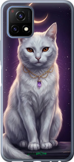 Силиконовый чехол Mystic White Cat Gothic Dark Purple Gold для Vivo Y52S - 6805u-2242 изображение 
