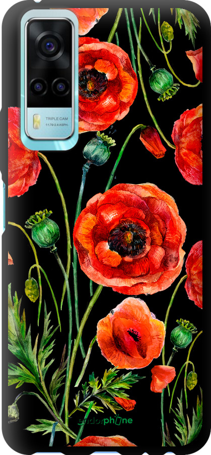 TPU чехол Намальовані маки для Vivo Y31 - 4278b-584 изображение 