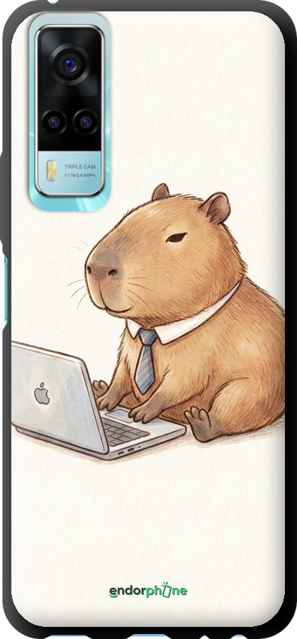 TPU чехол Funny Capybara CEO Working для Vivo Y53s - 6777b-2438 изображение 