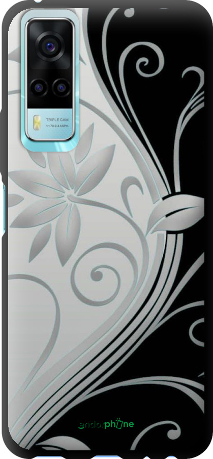 TPU чехол Квіти на чорно-білому фоні для Vivo Y31 - 840b-584 изображение 