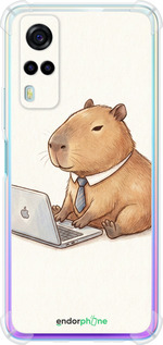 Силикон с усиленными углами чехол Funny Capybara CEO Working для Vivo Y53s - 6777sp-2438 изображение 