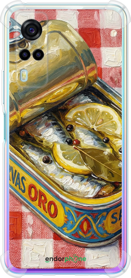Силикон с усиленными углами чехол Vintage Sardine Tin Phone для Vivo Y53s - 6772sp-2438 изображение 