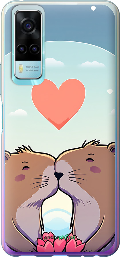 Силіконовий чехол Капібара кохання для Vivo Y31 - 6027u-584 изображение 