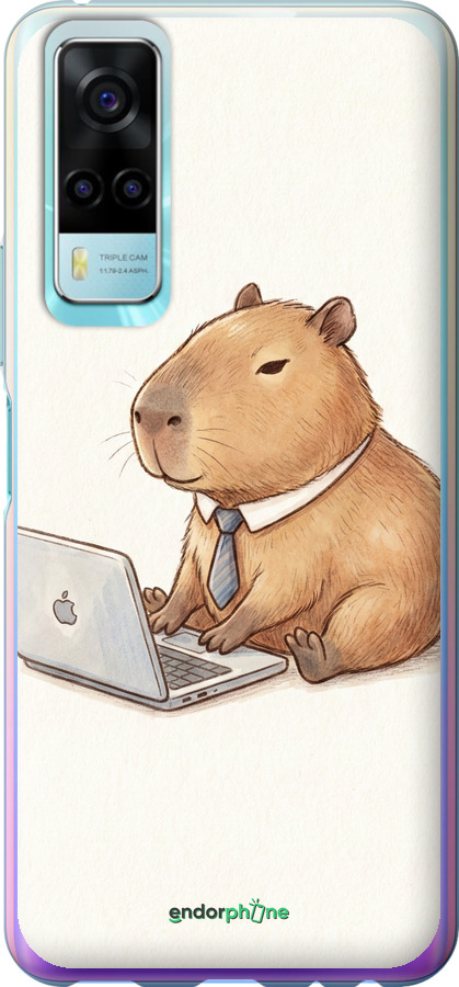 Силиконовый чехол Funny Capybara CEO Working для Vivo Y31 - 6777u-584 изображение 