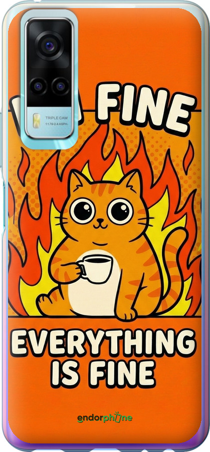 Силиконовый чехол Funny Cat для Vivo Y53s - 6786u-2438 изображение 