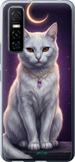Силиконовый чехол Mystic White Cat Gothic Dark Purple Gold для Vivo Y73S - 6805u-2159 изображение 