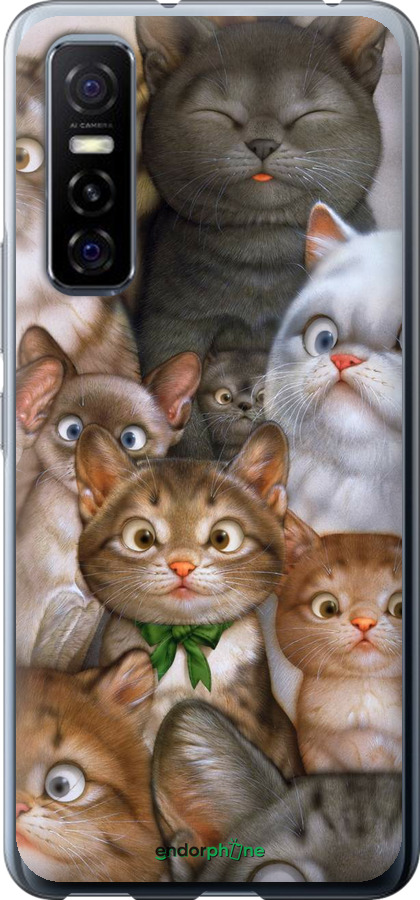 

Силіконовий чохол "Коти" для Vivo Y73S