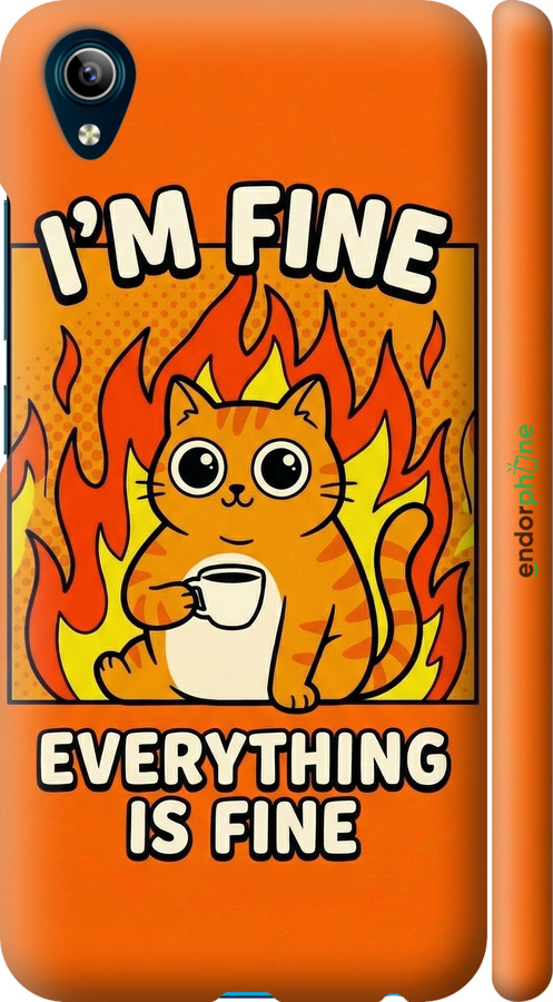 3D пластиковый матовый чехол Funny Cat для Vivo Y91C - 6786m-1762 изображение 