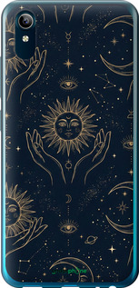 Силиконовый чехол Celestial Harmony: Sun & Moon Gold Mystic Pattern для Vivo Y91C - 6778u-1762 изображение 