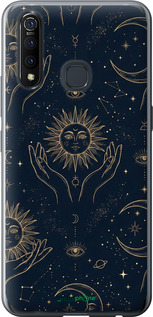 Силіконовий чехол Celestial Harmony: Sun & Moon Gold Mystic Pattern для Vivo Z5X - 6778u-1765 изображение 