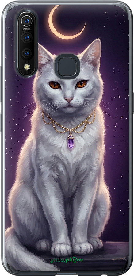 Силиконовый чехол Mystic White Cat Gothic Dark Purple Gold для Vivo Z5X - 6805u-1765 изображение 