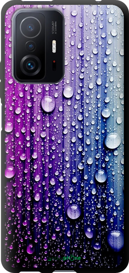 

TPU чорний чохол "Краплини води" для Xiaomi 11T, Синій