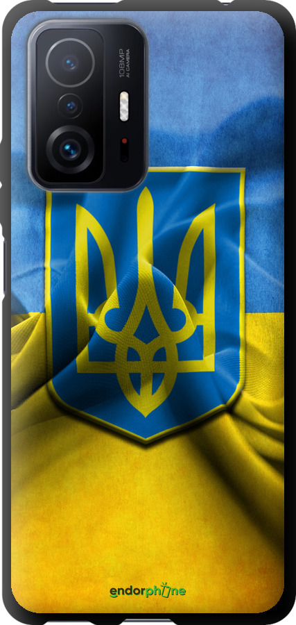 

TPU чорний чохол "Прапор та герб України" для Xiaomi 11T, Блакитний