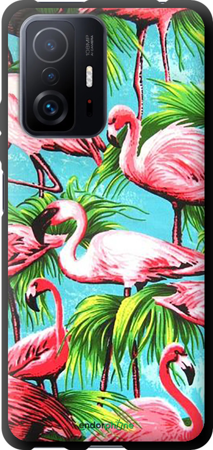 TPU чехол Tropical background для Xiaomi 11T Pro - 4016b-2552 изображение 