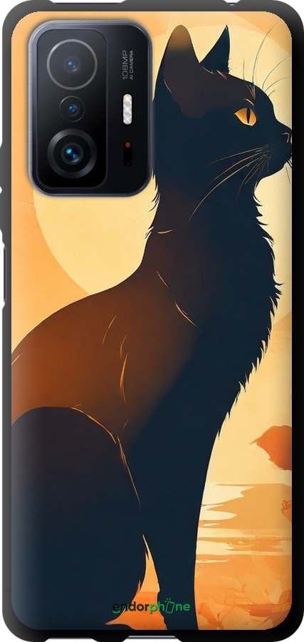 TPU чехол Черная кошка v2 для Xiaomi 11T - 5830b-2487 изображение 
