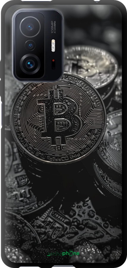 TPU чехол Black Bitcoin для Xiaomi 11T - 6090b-2487 изображение 