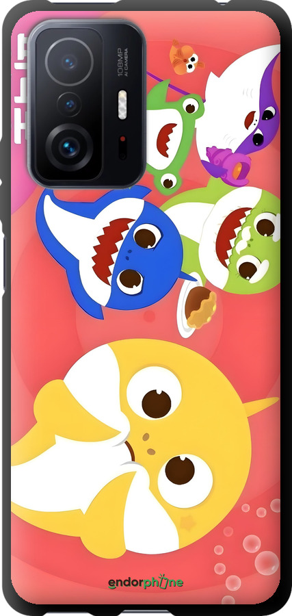 TPU чехол Бейби Шаркс для Xiaomi 11T Pro - 6305b-2552 изображение 
