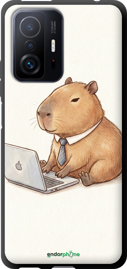 TPU чехол Funny Capybara CEO Working для Xiaomi 11T Pro - 6777b-2552 изображение 