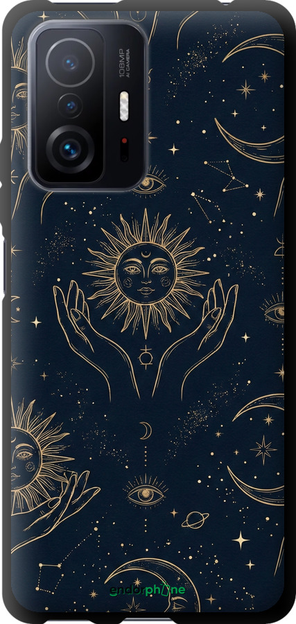TPU чехол Celestial Harmony: Sun & Moon Gold Mystic Pattern для Xiaomi 11T Pro - 6778b-2552 изображение 