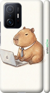 3D пластиковый матовый чехол Funny Capybara CEO Working для Xiaomi 11T Pro - 6777m-2552 изображение 