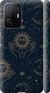 3D пластиковый матовый чехол Celestial Harmony: Sun & Moon Gold Mystic Pattern для Xiaomi 11T Pro - 6778m-2552 изображение 