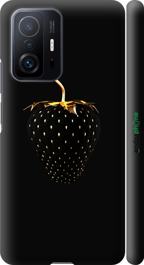 

3D пластиковий матовий чохол "Чорна полуниця" для Xiaomi 11T, Чорний