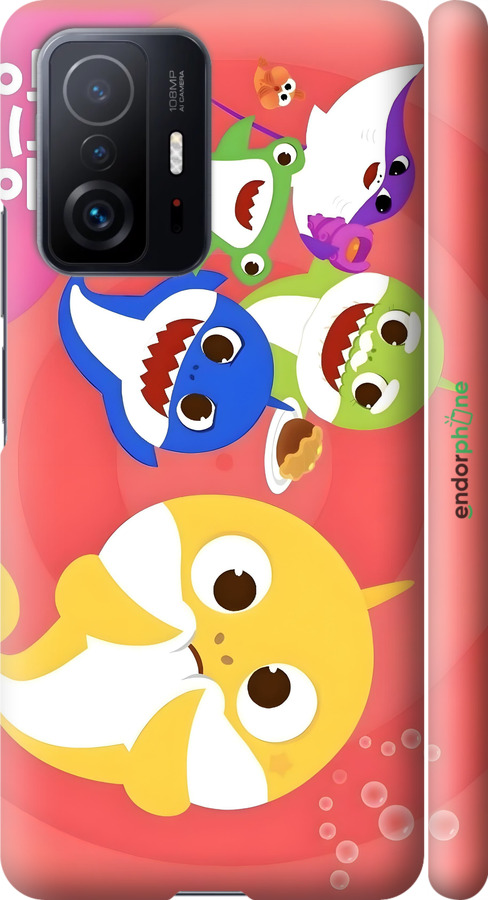 3D пластиковий матовий чехол Бейби Шаркс для Xiaomi 11T Pro - 6305m-2552 изображение 