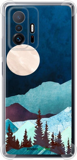 Силикон с усиленными углами чехол Горная идиллия ночной пейзаж для Xiaomi 11T Pro - 6488sp-2552 изображение 