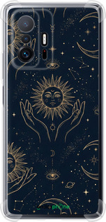Силикон с усиленными углами чехол Celestial Harmony: Sun & Moon Gold Mystic Pattern для Xiaomi 11T - 6778sp-2487 изображение 